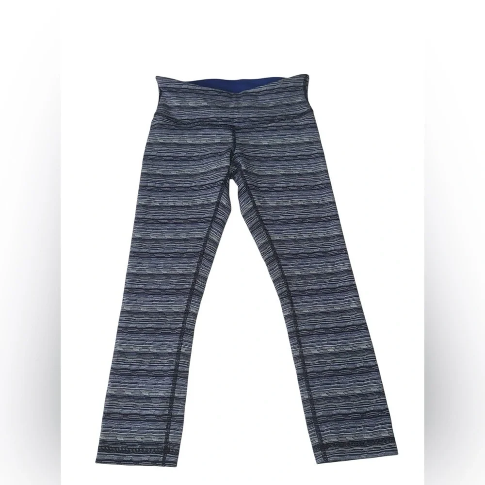 LULULEMON - Wunder Under Crop -  Space Dye Twist Sapphire Blue Multi Sz 4